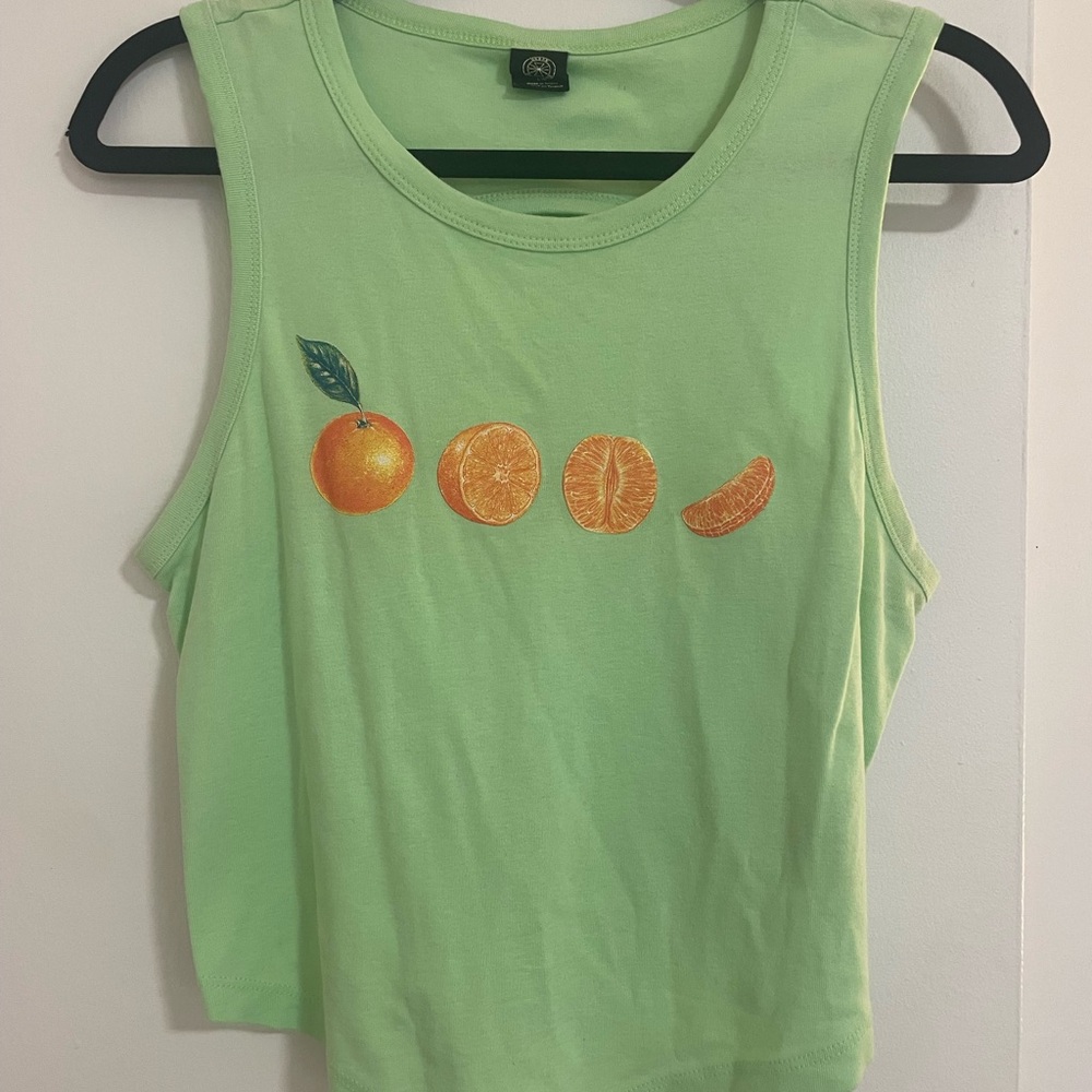 Urban Outfitters Green Muscle Tee Crop Tank Top